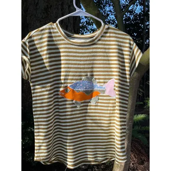XS Upcycled Madewell Fish Striped Shirt - Picture 5 of 5